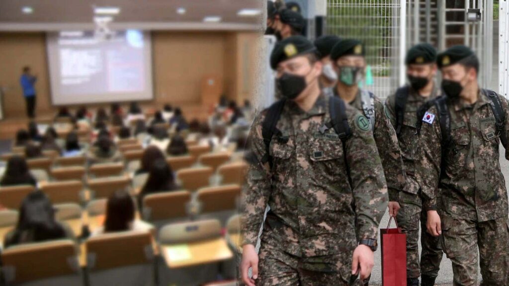 Many Korean soldiers are university students on leave. In the WEF statistics, they still count as enrolled.
